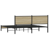 Produktbild för Sängram utan madrass metall sonoma-ek 183x213 cm
