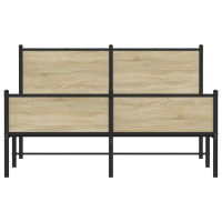 Produktbild för Sängram utan madrass metall sonoma-ek 150x200 cm