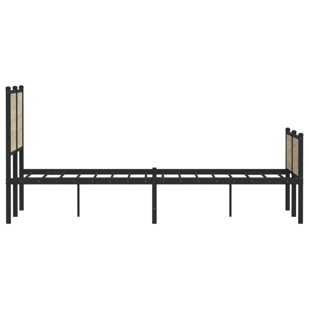 Produktbild för Sängram utan madrass metall sonoma-ek 150x200 cm
