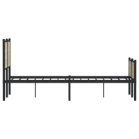 Produktbild för Sängram utan madrass metall sonoma-ek 150x200 cm