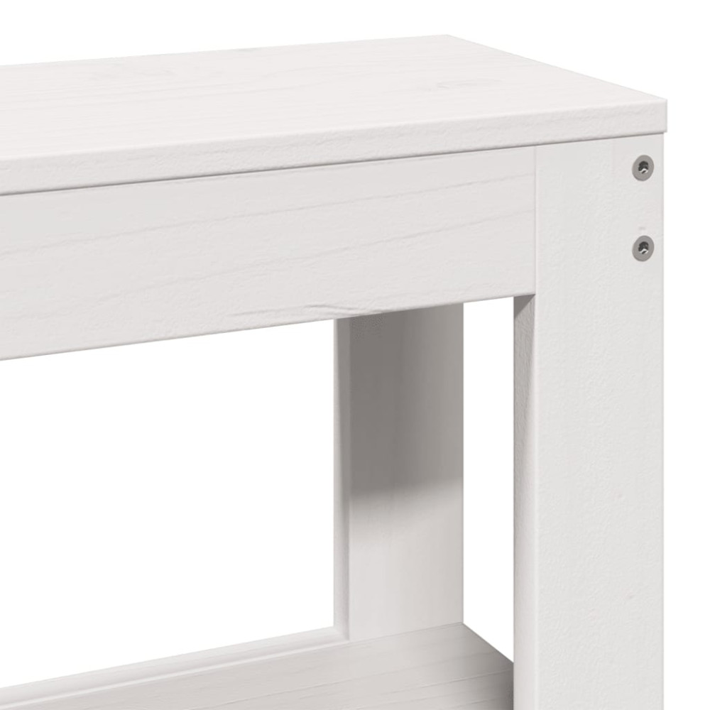 Produktbild för Sängram med huvudgavel vit 150x200 cm massiv furu