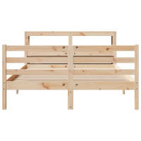 Produktbild för Sängram med huvudgavel 140x190 cm massiv furu