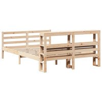 Produktbild för Sängram med huvudgavel 140x190 cm massiv furu