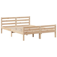 Produktbild för Sängram med huvudgavel 140x190 cm massiv furu