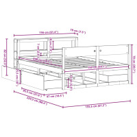 Produktbild för Sängram utan madrass vaxbrun 150x200 cm massiv furu