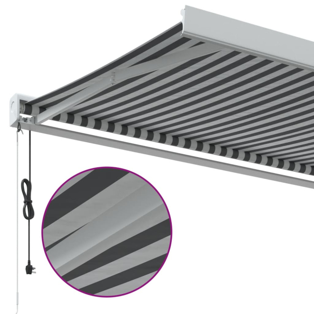 Produktbild för Markis infällbar antracit och vit 3x2,5 m tyg&aluminium
