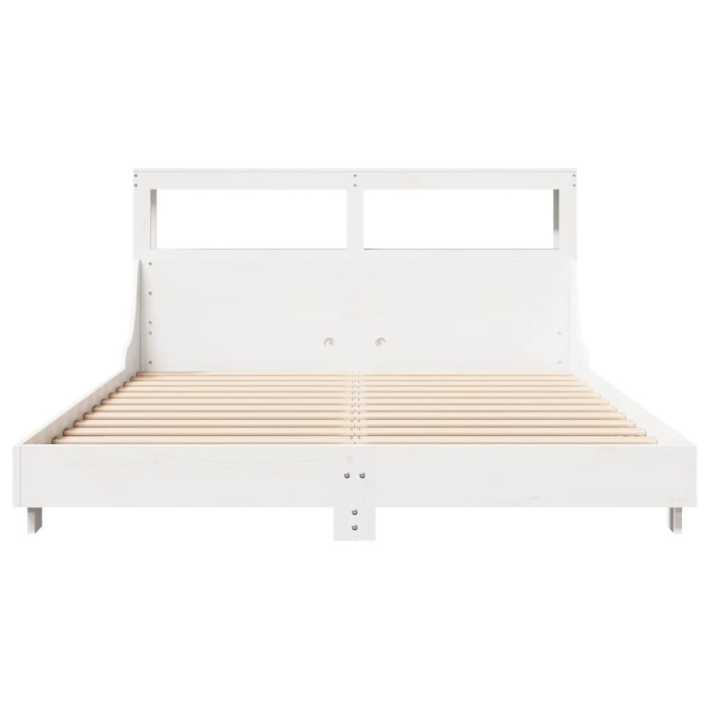 Produktbild för Sängram utan madrass vit 150x200 cm massiv furu
