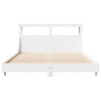 Produktbild för Sängram utan madrass vit 150x200 cm massiv furu