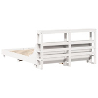 Produktbild för Sängram utan madrass vit 150x200 cm massiv furu