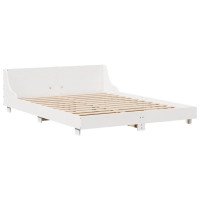 Produktbild för Sängram utan madrass vit 150x200 cm massiv furu