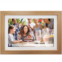 Produktbild för PFF-1543LW  15.6 FULL HD digital Wi-Fi photoframe with FRAMEO photo software and wooden frame