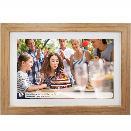 Denver PFF-1543LW  15.6 FULL HD digital Wi-Fi photoframe with FRAMEO photo software and wooden frame