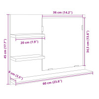 Produktbild för Badrumsspegel sonoma-ek 60x10,5x45 cm konstruerat trä