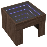 Produktbild för Soffbord med Infinity LEDs brun ek 40x40x30 cm