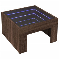 Produktbild för Soffbord med Infinity LEDs brun ek 50x50x30 cm