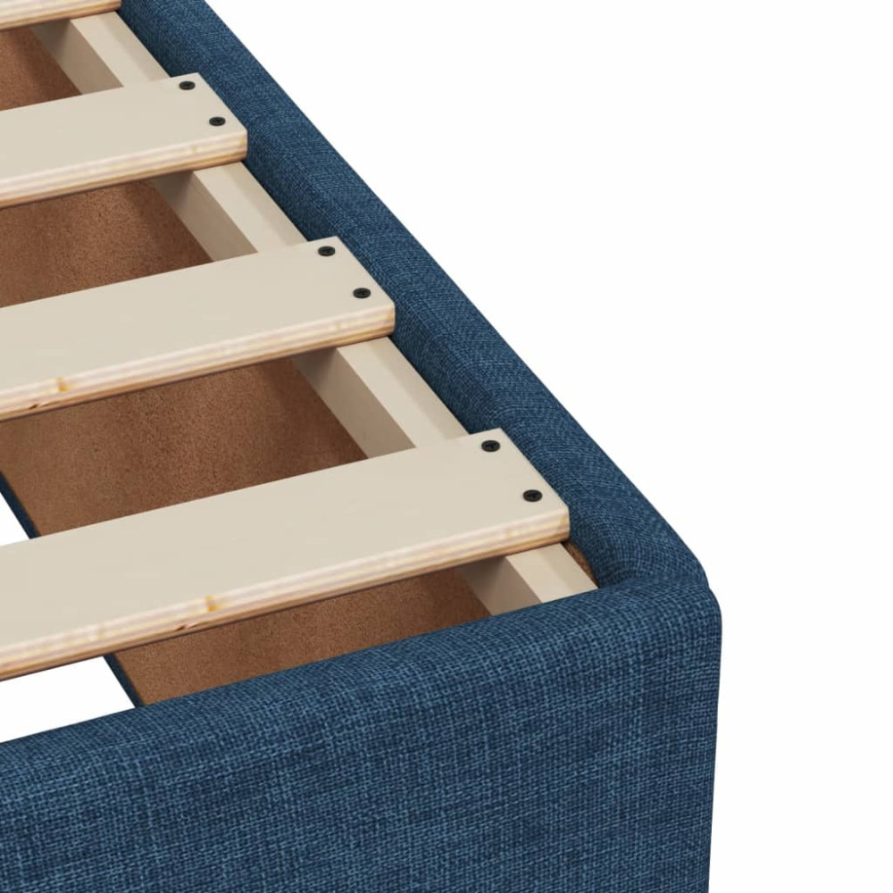 Produktbild för Ramsäng med madrass blå 140x190 cm tyg