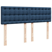 Produktbild för Ramsäng med madrass blå 140x190 cm tyg