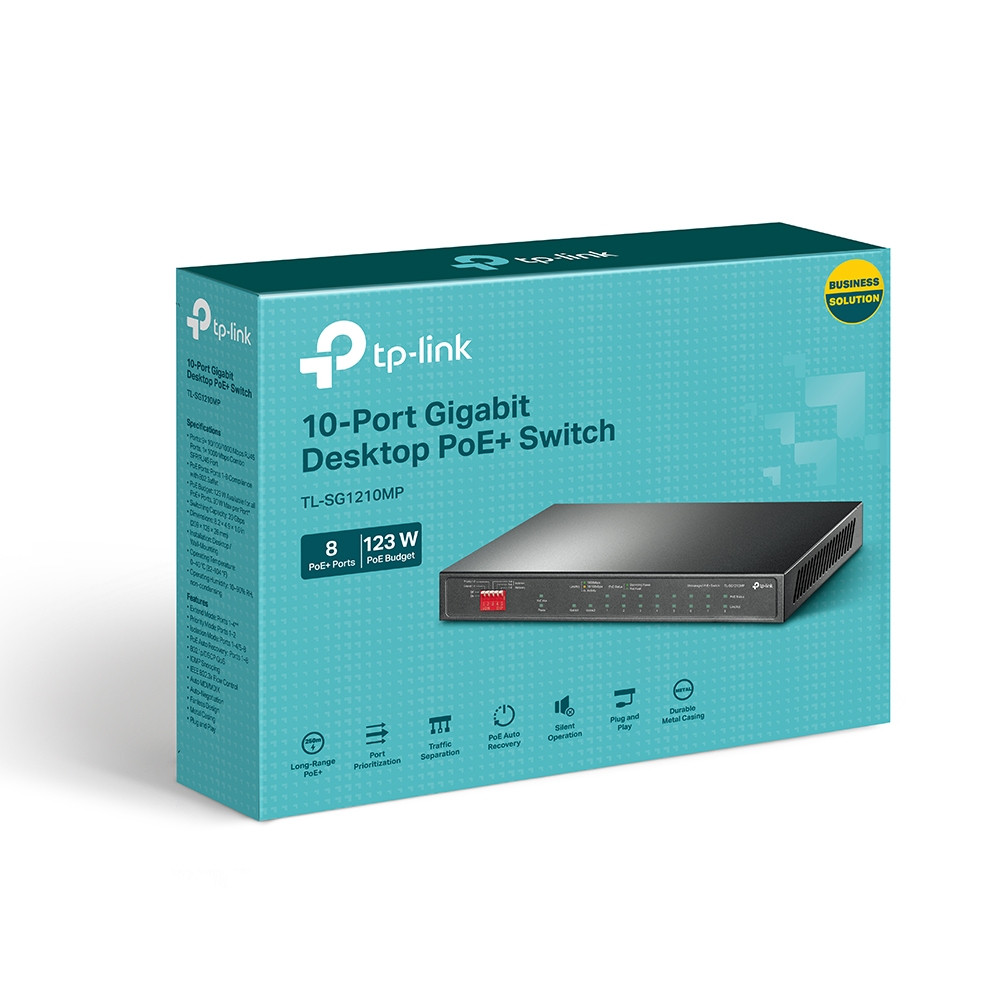 Produktbild för TP-Link TL-SG1210MP V2 - switch - 10 portar - ohanterad