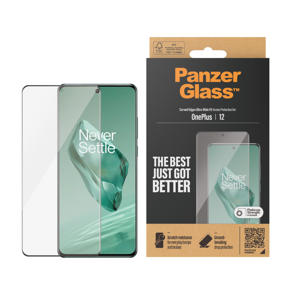 Produktbild för PanzerGlass - skärmskydd för mobiltelefon - ultrabred passning