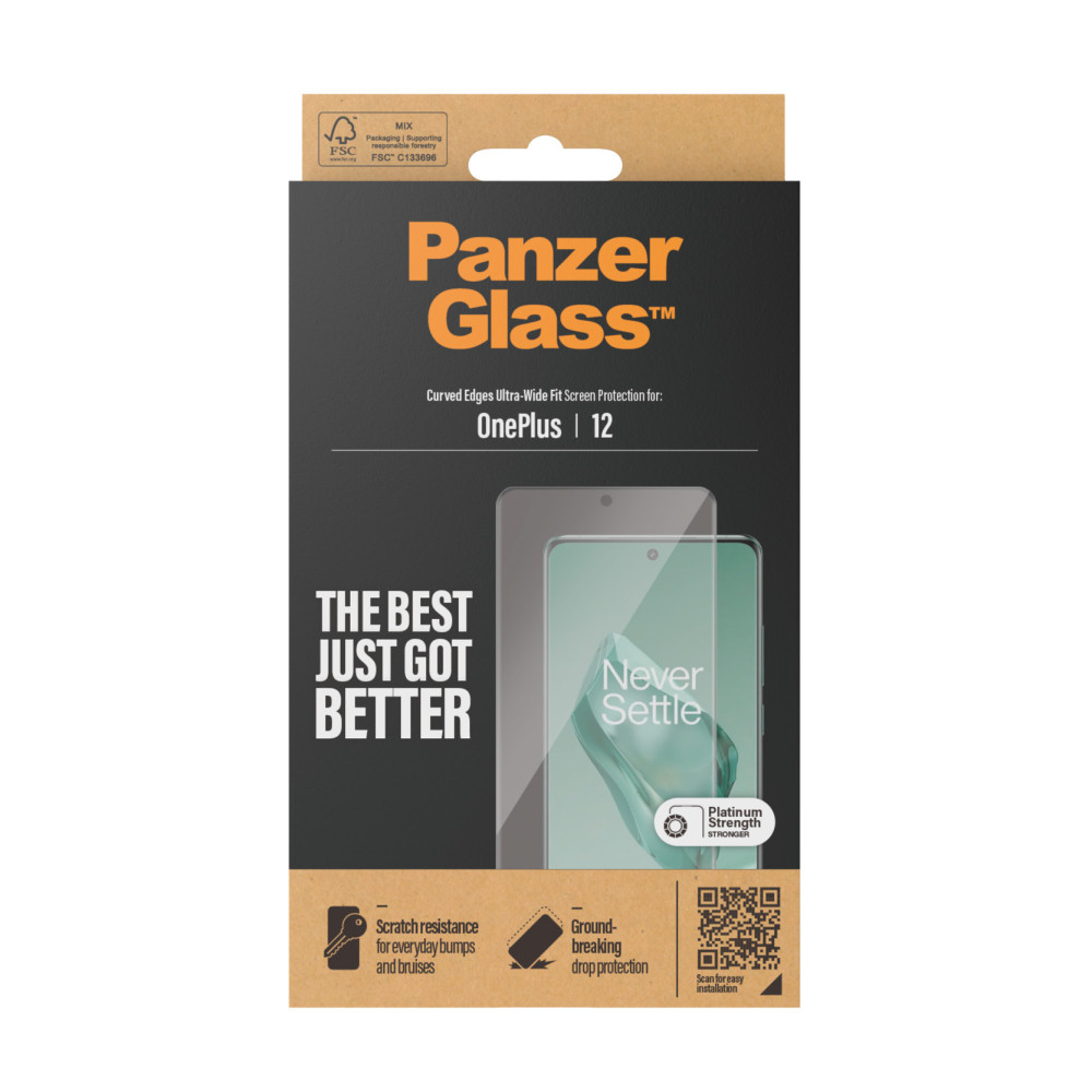 Produktbild för PanzerGlass - skärmskydd för mobiltelefon - ultrabred passning