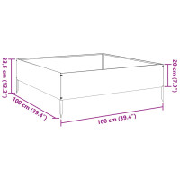 Produktbild för Rabattkant upphöjd 100x100x33,5 cm rostfritt stål