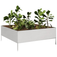 Produktbild för Rabattkant upphöjd 100x100x41 cm rostfritt stål