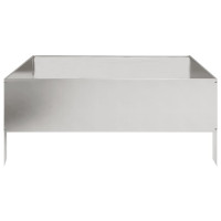 Produktbild för Rabattkant upphöjd 100x100x41 cm rostfritt stål