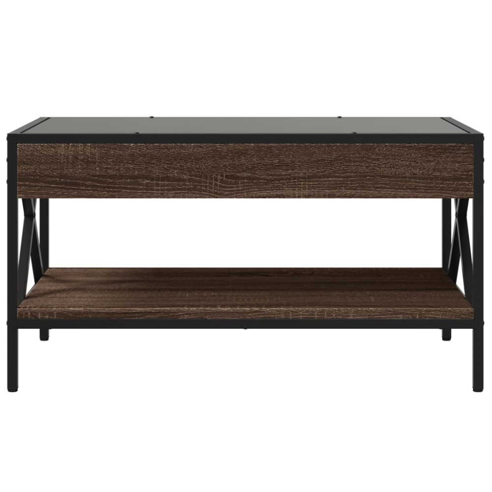 Produktbild för Soffbord med Infinity LEDs brun ek 70x50x38 cm