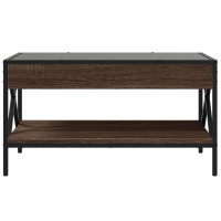 Produktbild för Soffbord med Infinity LEDs brun ek 70x50x38 cm