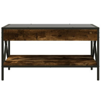 Produktbild för Soffbord med Infinity LEDs rökfärgad ek 70x50x38 cm