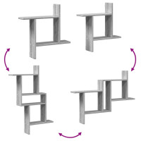 Produktbild för Vägghyllor 2 st grå sonoma 50x12x50 cm konstruerat trä