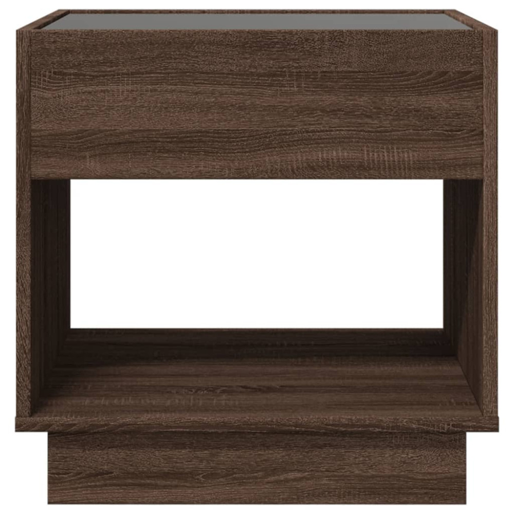 Produktbild för Soffbord med Infinity LEDs brun ek 50x50x50 cm