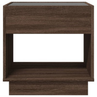 Produktbild för Soffbord med Infinity LEDs brun ek 50x50x50 cm