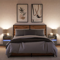 Produktbild för Väggmonterad tv-bänk LED 2 st grå sonoma 41x31x45 cm