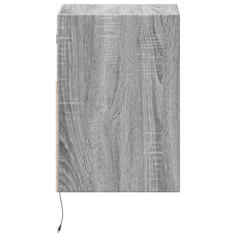 Produktbild för Väggmonterad tv-bänk LED 2 st grå sonoma 41x31x45 cm