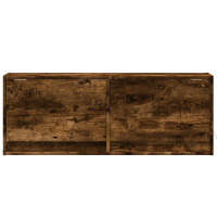 Produktbild för Väggmonterad tv-bänk LED rökfärgad ek 100x31x35 cm