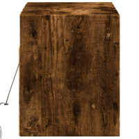 Produktbild för Väggmonterad tv-bänk LED rökfärgad ek 100x31x35 cm