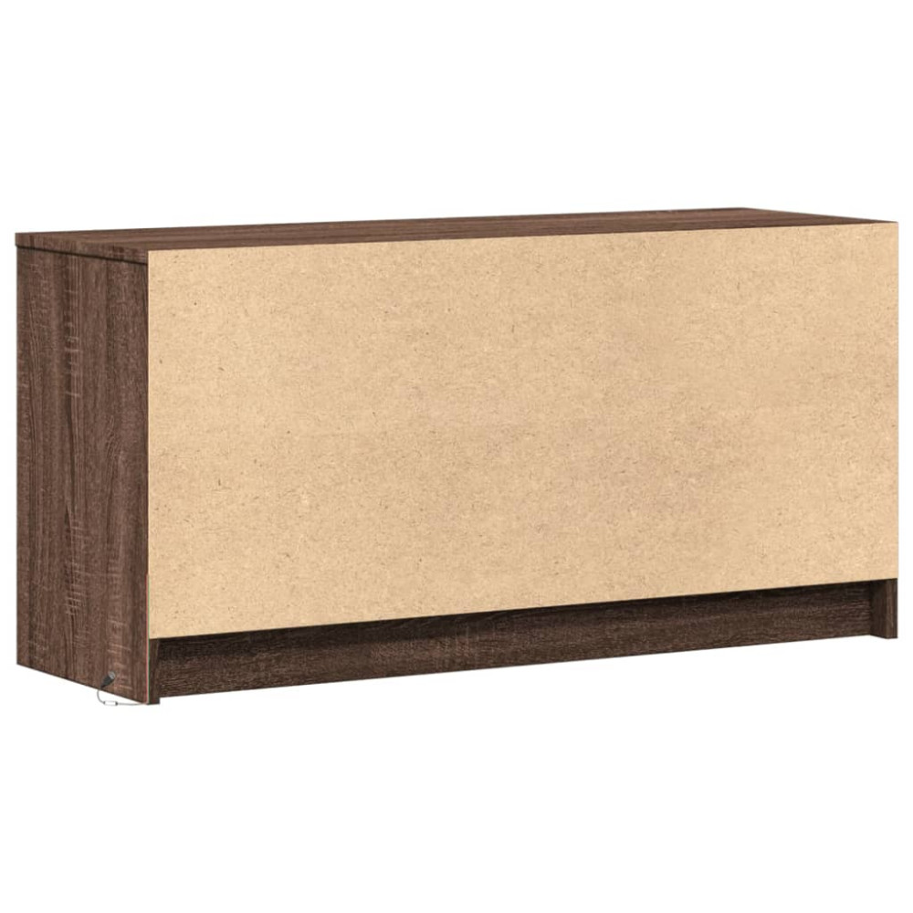 Produktbild för Tv-bänk med LEDs brun ek 100x34x50 cm konstruerat trä