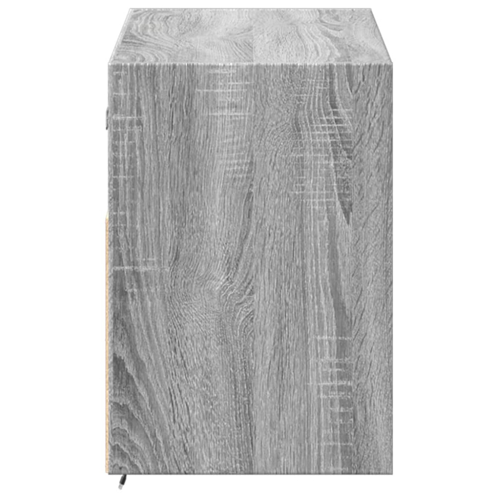 Produktbild för Väggmonterad tv-bänk LEDs grå sonoma 100x31x45 cm