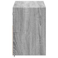 Produktbild för Väggmonterad tv-bänk LEDs grå sonoma 100x31x45 cm