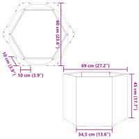 Produktbild för Odlingslåda antracit sexkantig 69x60x45 cm stål