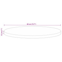 Produktbild för Bordsskiva Ø 40x2,5 cm rund massivt återvunnet trä