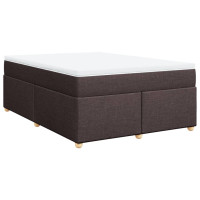 Produktbild för Ramsäng med madrass mörkbrun 140x200 cm tyg