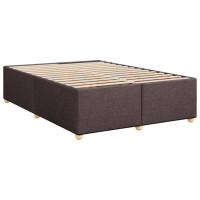 Produktbild för Ramsäng med madrass mörkbrun 140x200 cm tyg