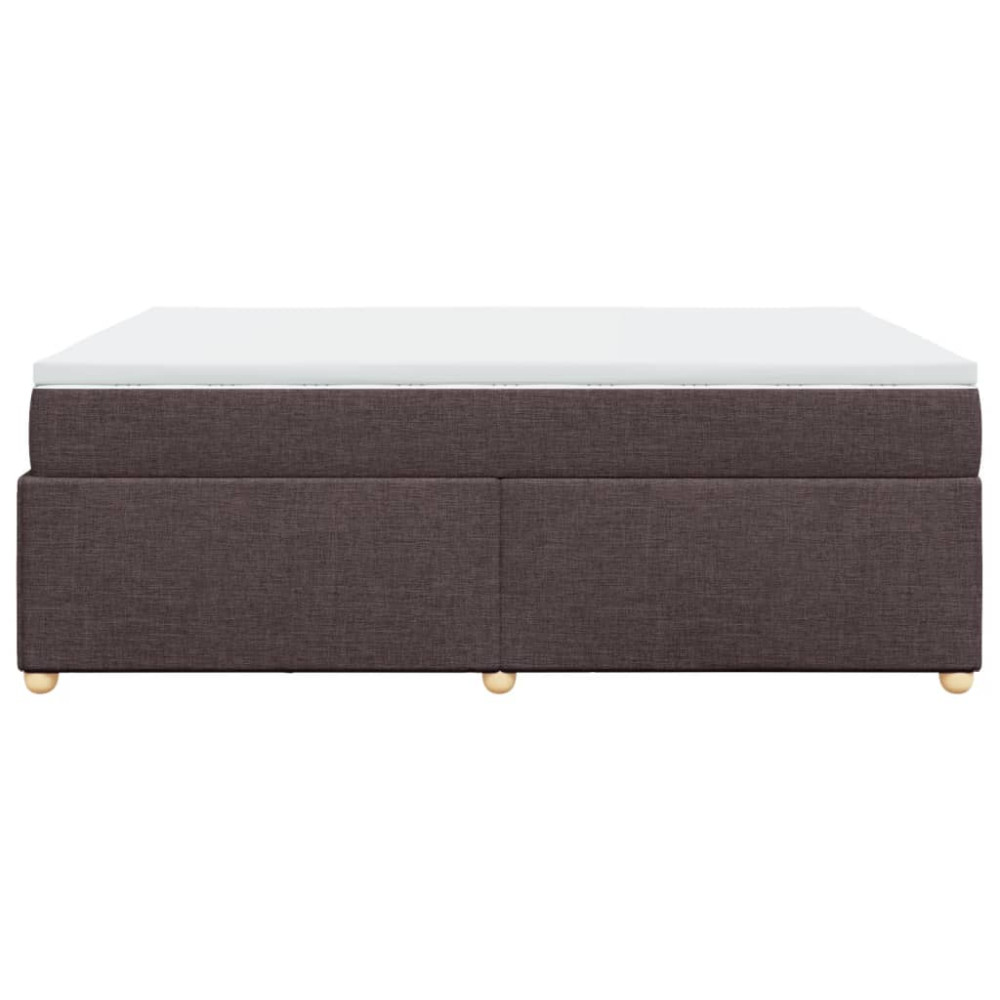 Produktbild för Ramsäng med madrass mörkbrun 140x200 cm tyg