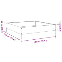 Produktbild för Rabattkant upphöjd antracit 100x100x26 cm stål