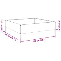 Produktbild för Rabattkant upphöjd olivgrön 100x100x33,5 cm stål