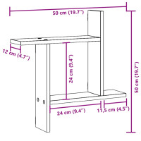 Produktbild för Vägghyllor 2 st vit 50x12x50 cm konstruerat trä