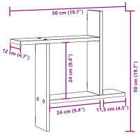 Produktbild för Vägghyllor 2 st sonoma-ek 50x12x50 cm konstruerat trä