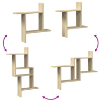Produktbild för Vägghyllor 2 st sonoma-ek 50x12x50 cm konstruerat trä